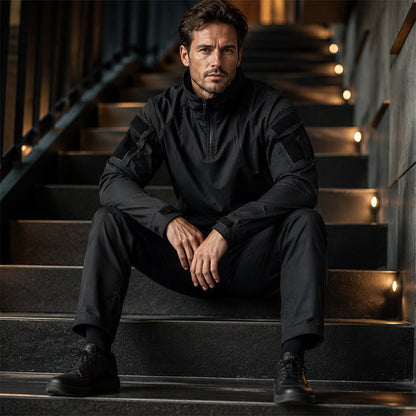 Men's Tactical Hooded Quarter-Zip Jacket