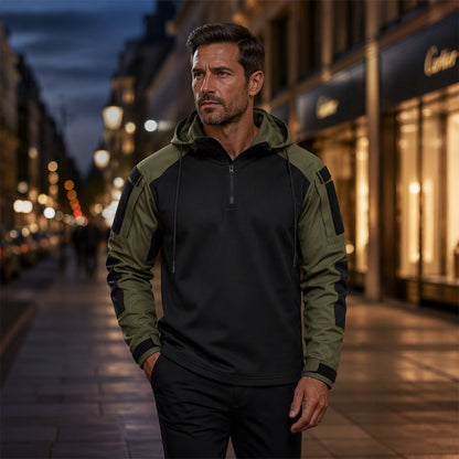 Men's Tactical Hooded Quarter-Zip Jacket