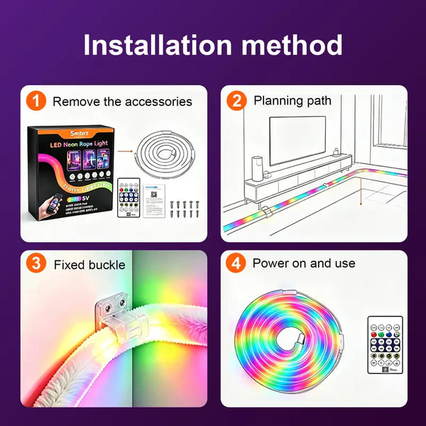 Plush Neon LED Strip Light with Remote Control