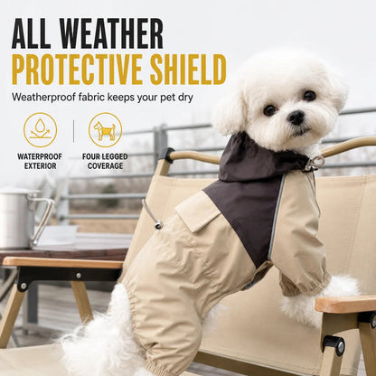 Dog Full-Body Rain Suit with Adjustable Details