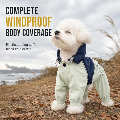 Dog Full-Body Rain Suit with Adjustable Details