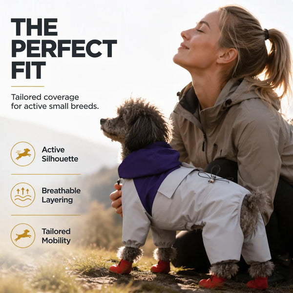 Dog Full-Body Rain Suit with Adjustable Details