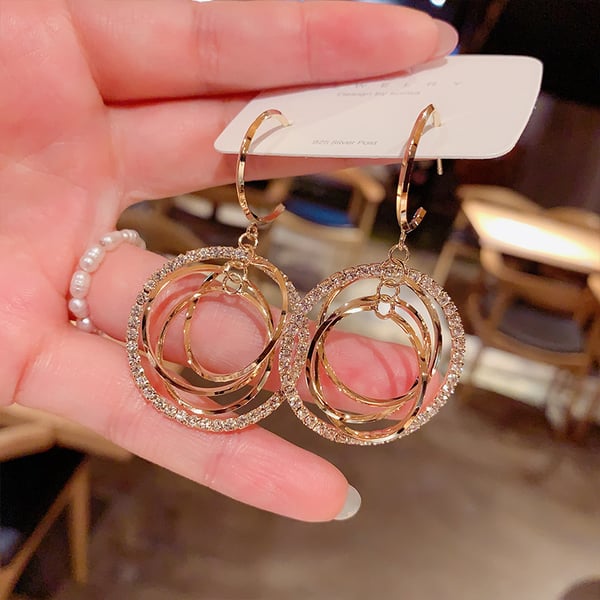 Women's Floral Crystal Drop Earrings