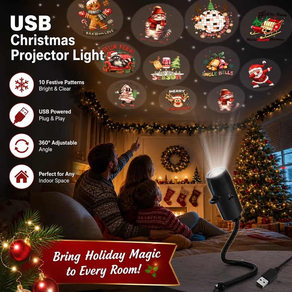 USB Christmas Projector Light