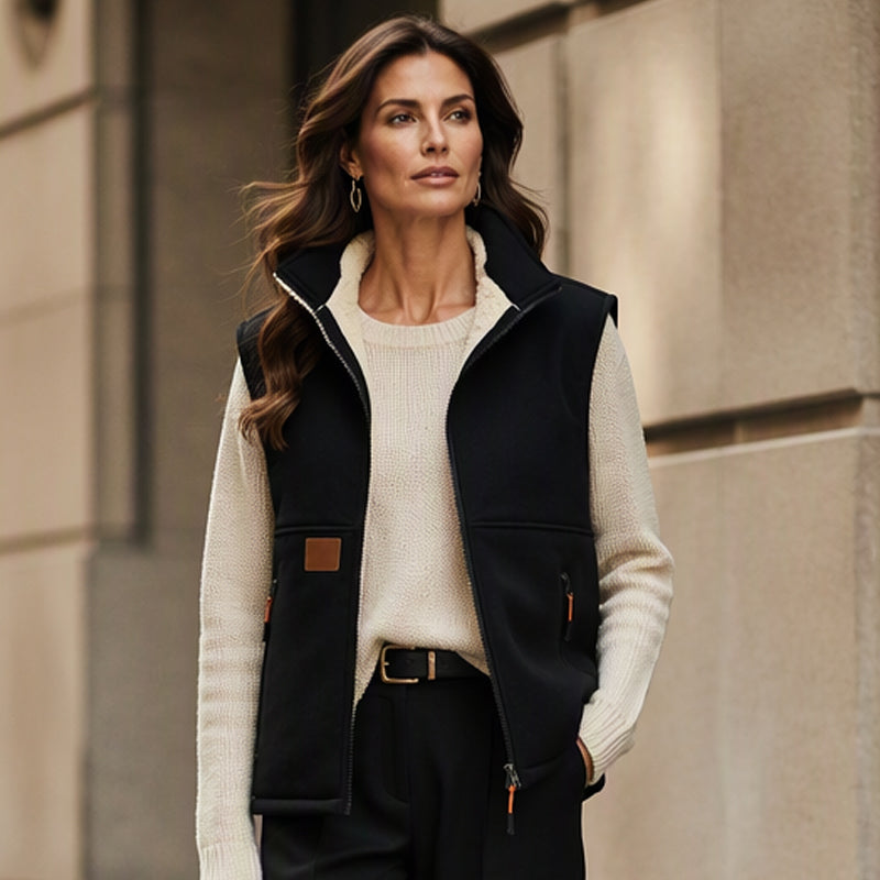 Women's Stand Collar Zip Vest