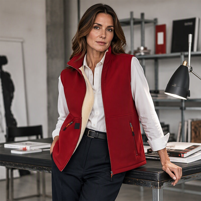 Women's Stand Collar Zip Vest