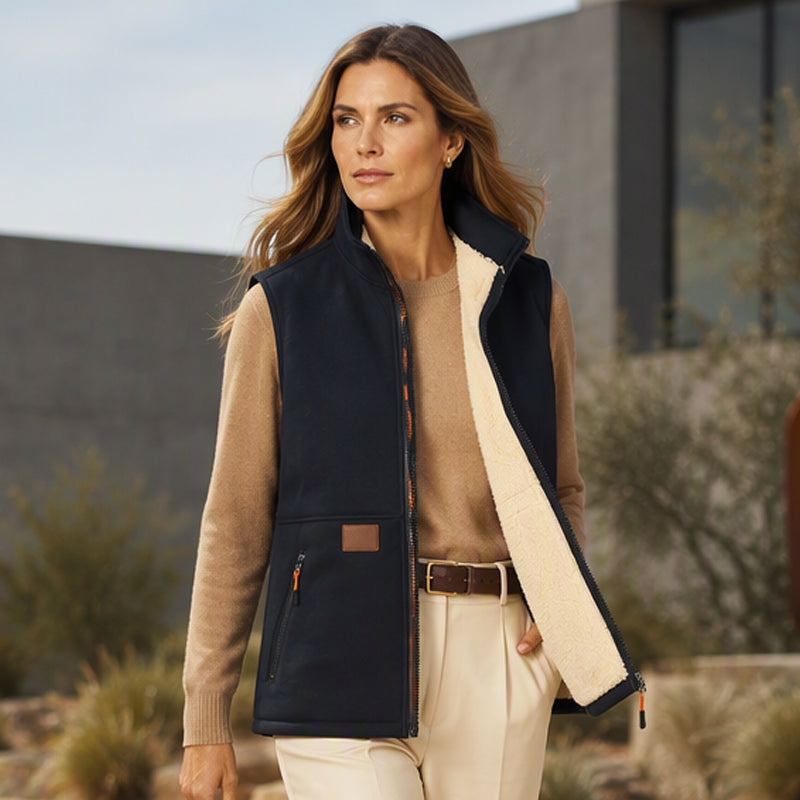 Women's Stand Collar Zip Vest