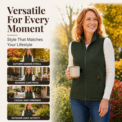 Women's Stand Collar Zip Vest