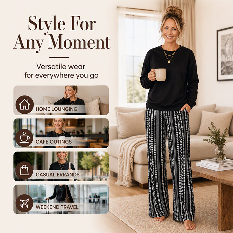 Women's Printed Pants Two-Piece Set