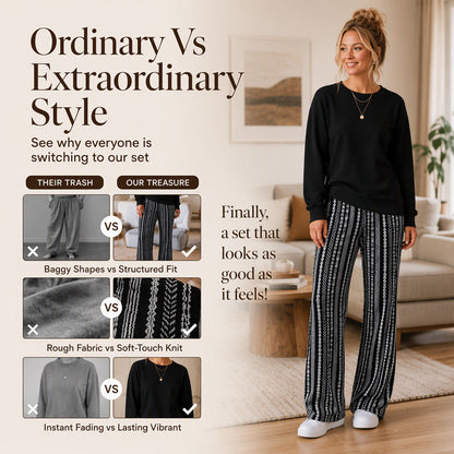 Women's Printed Pants Two-Piece Set