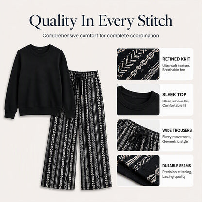 Women's Printed Pants Two-Piece Set
