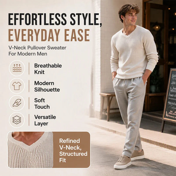 Men's V-Neck Knit Sweater