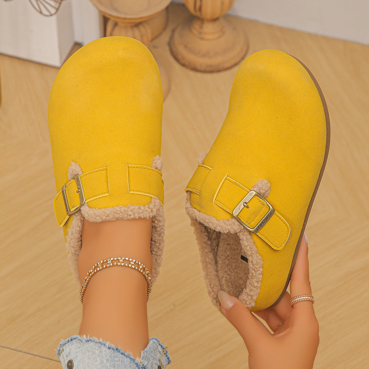 Women's Buckle Strap Mule Shoes