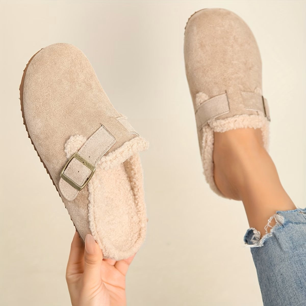 Women's Buckle Strap Mule Shoes
