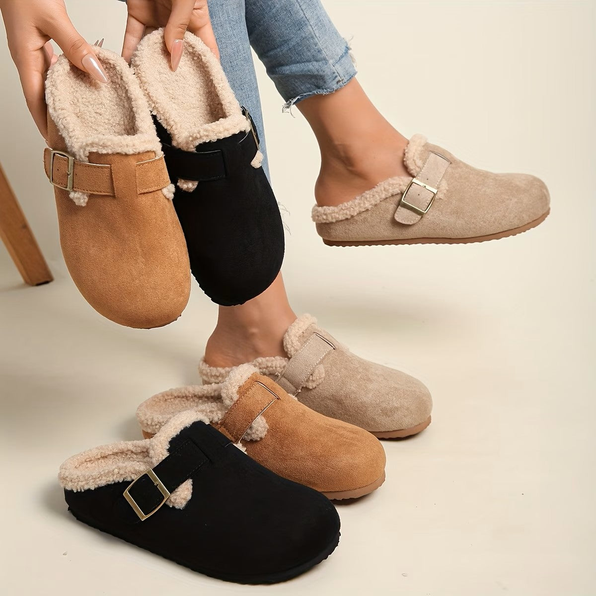 Women's Buckle Strap Mule Shoes