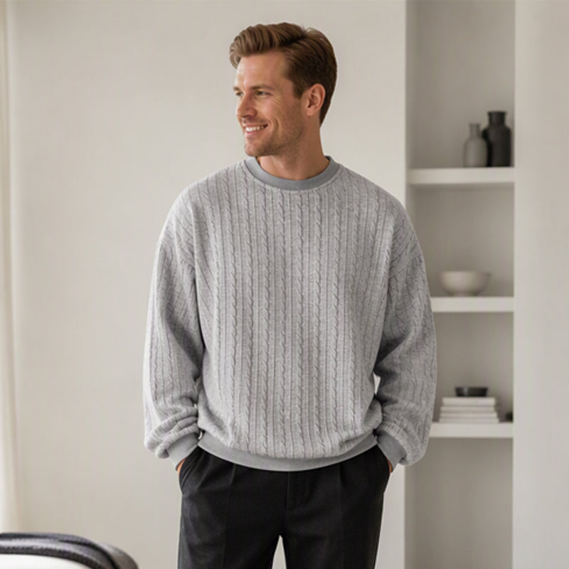 Men's Cable Knit Crewneck Sweater
