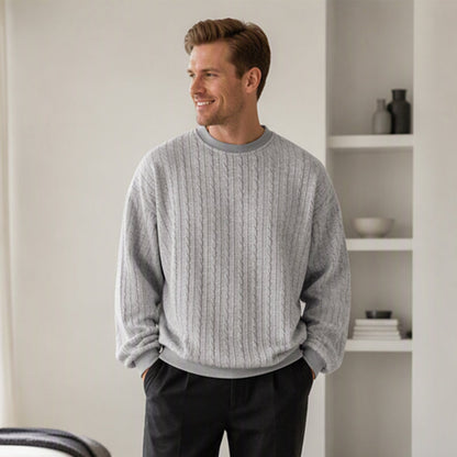Men's Cable Knit Crewneck Sweater