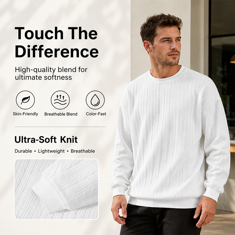 Men's Cable Knit Crewneck Sweater