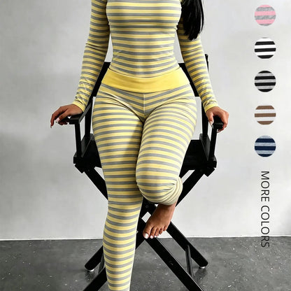 Women's Striped Two-Piece Lounge Set