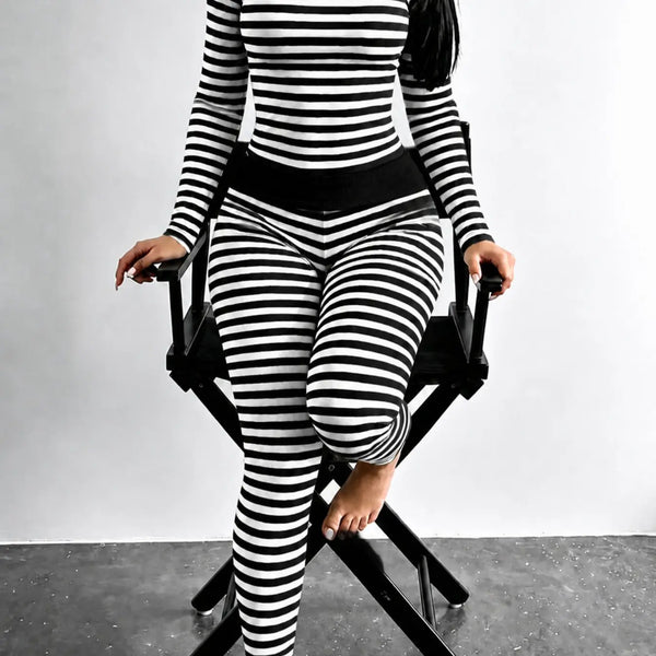 Women's Striped Two-Piece Lounge Set