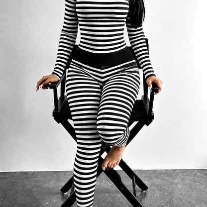 Women's Striped Two-Piece Lounge Set