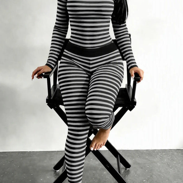 Women's Striped Two-Piece Lounge Set