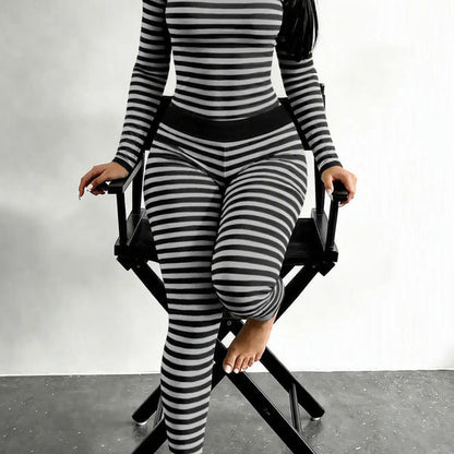 Women's Striped Two-Piece Lounge Set