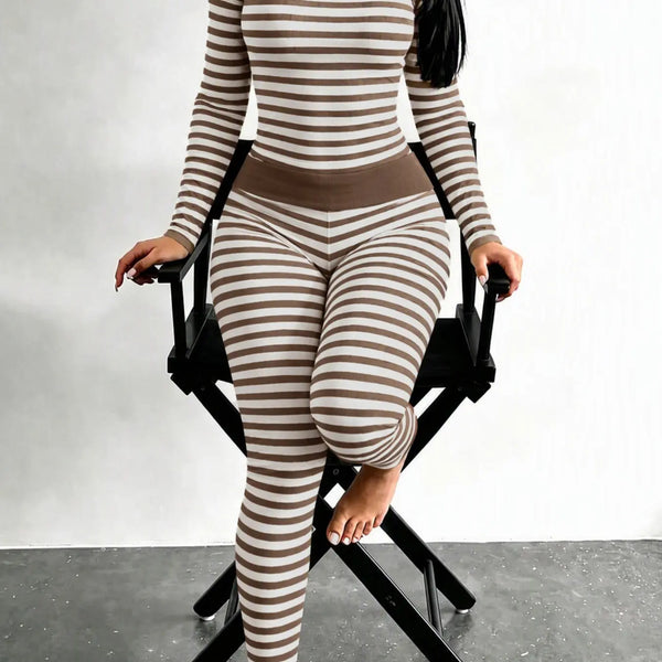 Women's Striped Two-Piece Lounge Set