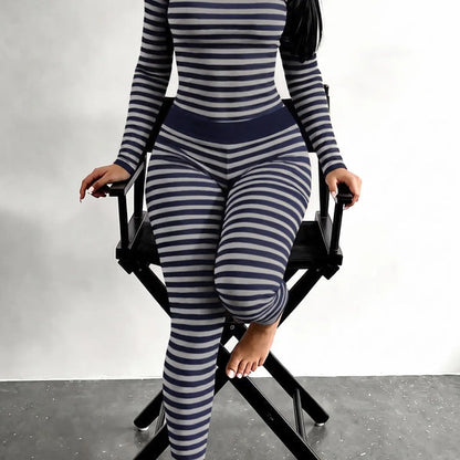 Women's Striped Two-Piece Lounge Set