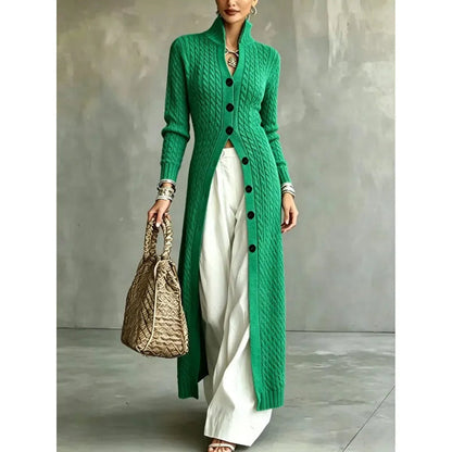 Women's Cable Knit Button-Up Cardigan