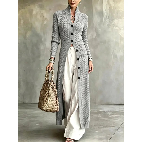 Women's Cable Knit Button-Up Cardigan