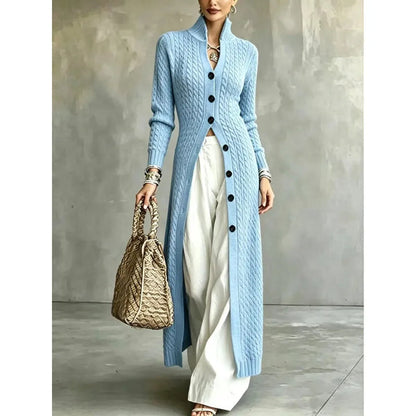 Women's Cable Knit Button-Up Cardigan