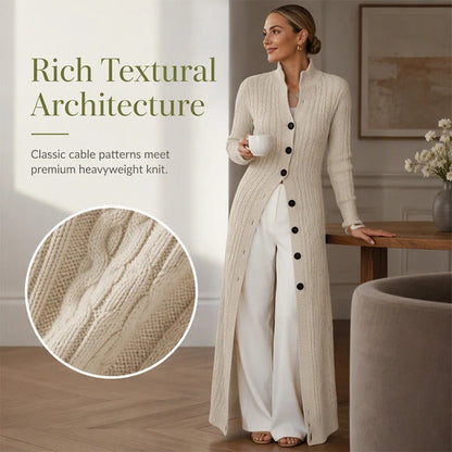 Women's Cable Knit Button-Up Cardigan