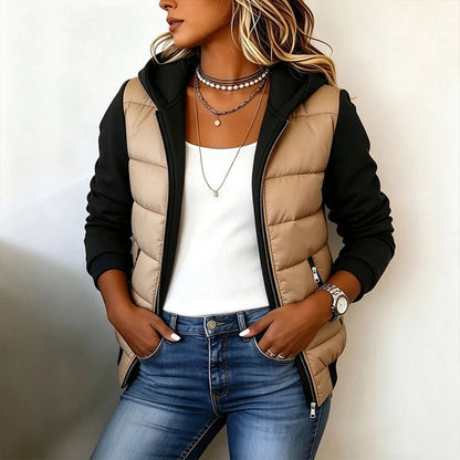Women's Hooded Color-Block Jacket