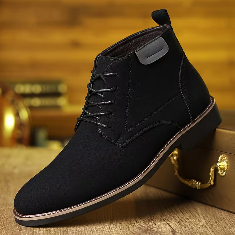 Men's Suede-Look Lace-Up Ankle Boots