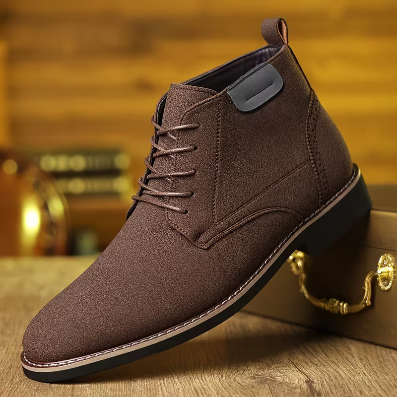 Men's Suede-Look Lace-Up Ankle Boots