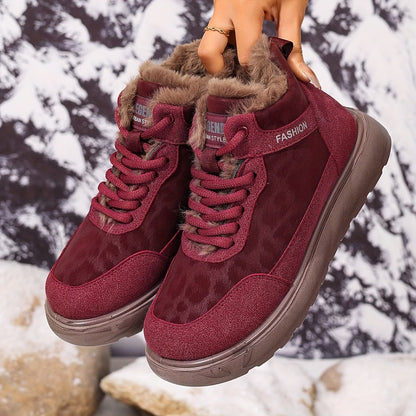 Women's Faux Fur Lace-Up Ankle Boots