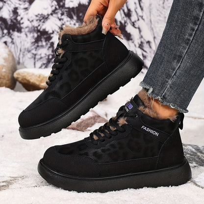 Women's Faux Fur Lace-Up Ankle Boots
