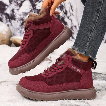 Women's Faux Fur Lace-Up Ankle Boots