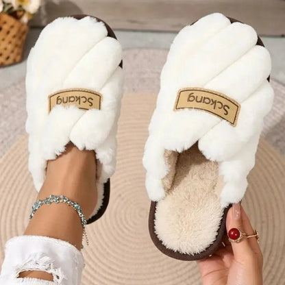 Women's Braided Plush Slide Slippers