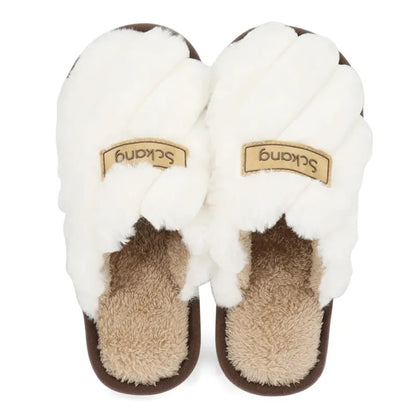 Women's Braided Plush Slide Slippers