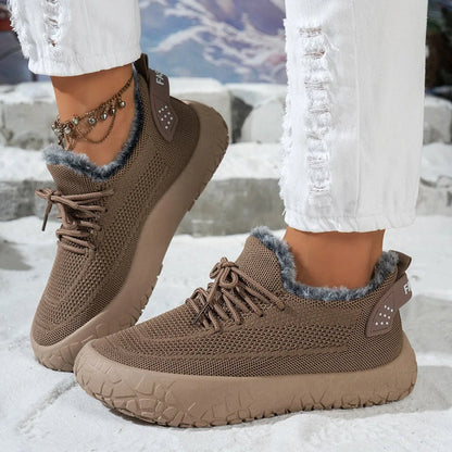 Women's Knit Lace-Up Casual Sneakers