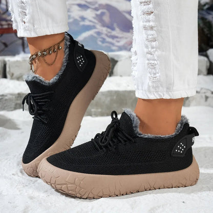 Women's Knit Lace-Up Casual Sneakers