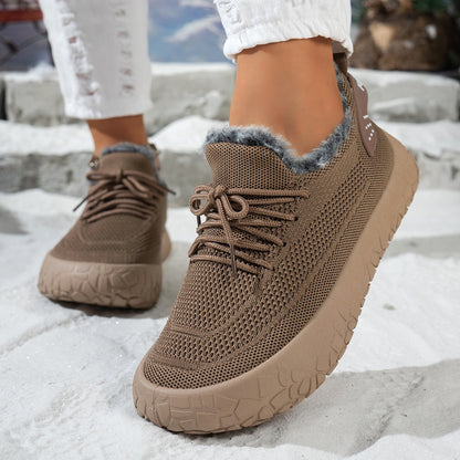 Women's Knit Lace-Up Casual Sneakers