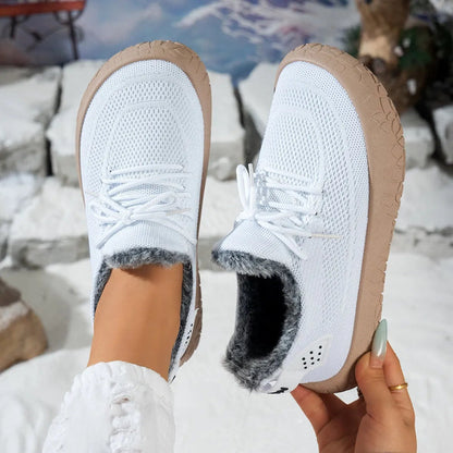 Women's Knit Lace-Up Casual Sneakers