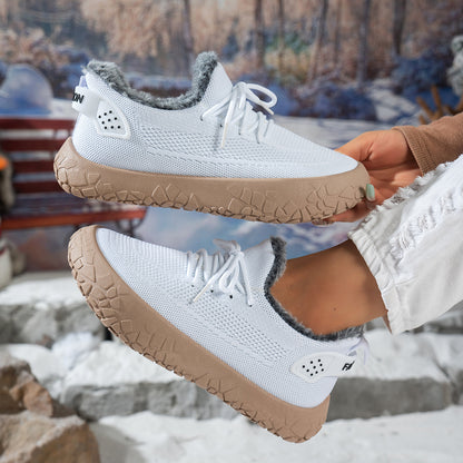 Women's Knit Lace-Up Casual Sneakers