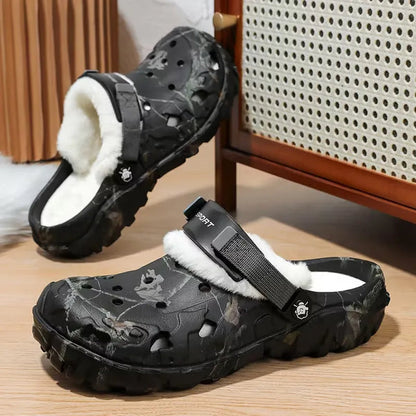 Men's Fleece-Lined Clog Slip-On Shoes