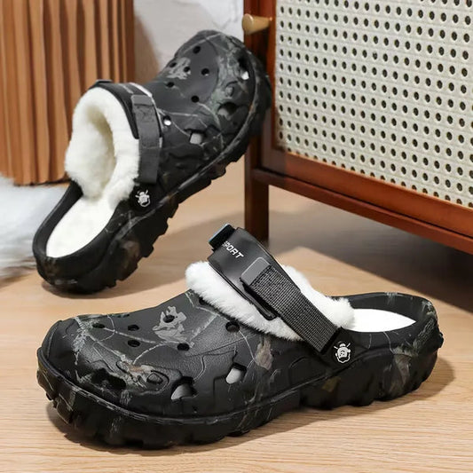 Men's Fleece-Lined Clog Slip-On Shoes