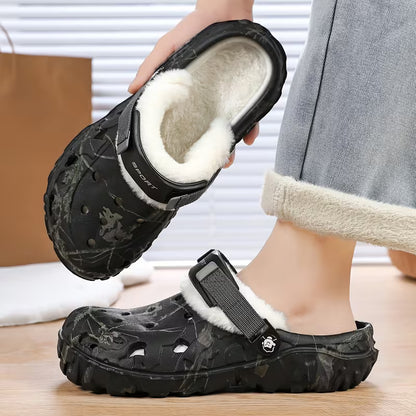 Men's Fleece-Lined Clog Slip-On Shoes