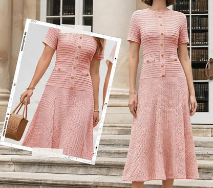 Women's Textured Button-Front Dress